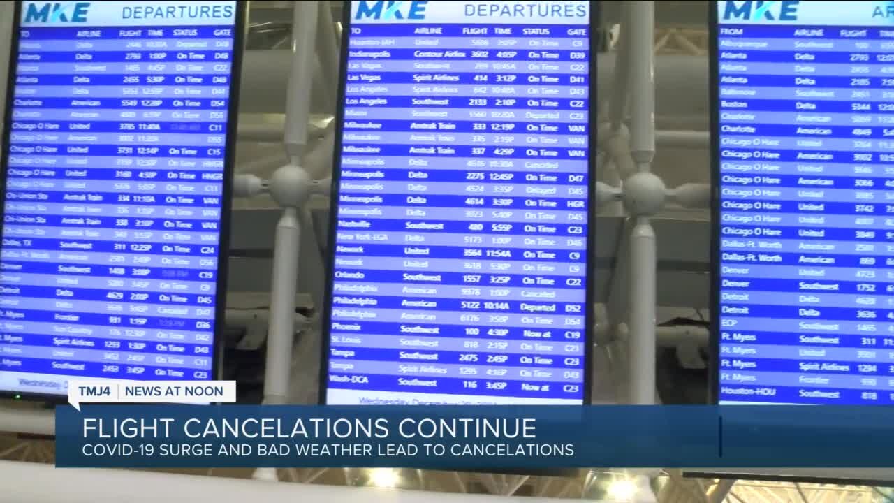 Flight cancelations continue at Milwaukee Mitchell