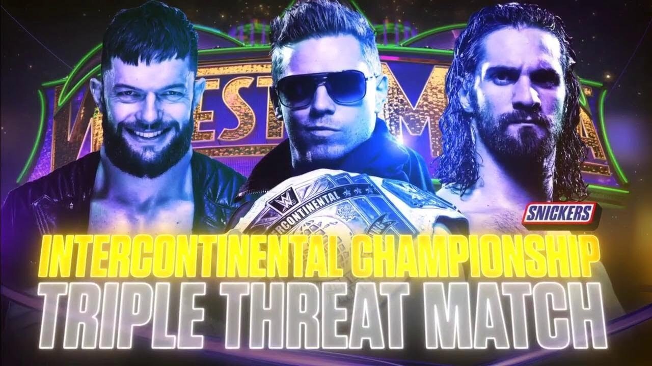 The Miz vs Seth Rollins vs Finn Balor WrestleMania 34 Highlights