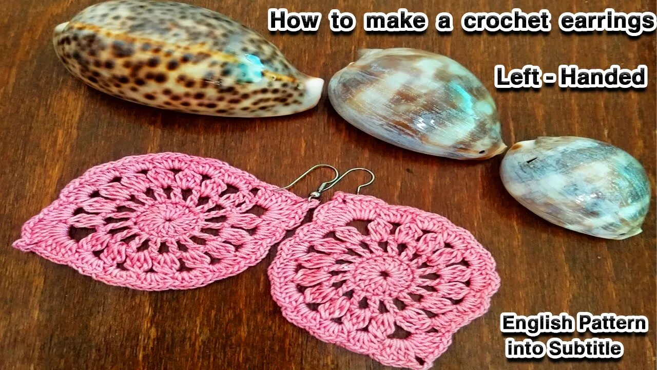 How to make a crochet earrings - left handed