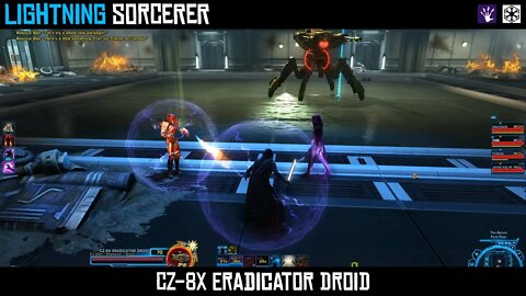 SWTOR Lightning Sorcerer | Boss Fight | CZ-8X Eradicator Droid from Czerka Corporate Labs