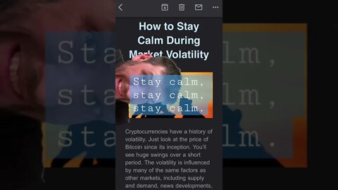 Stay calm and buy Bitcoin.
