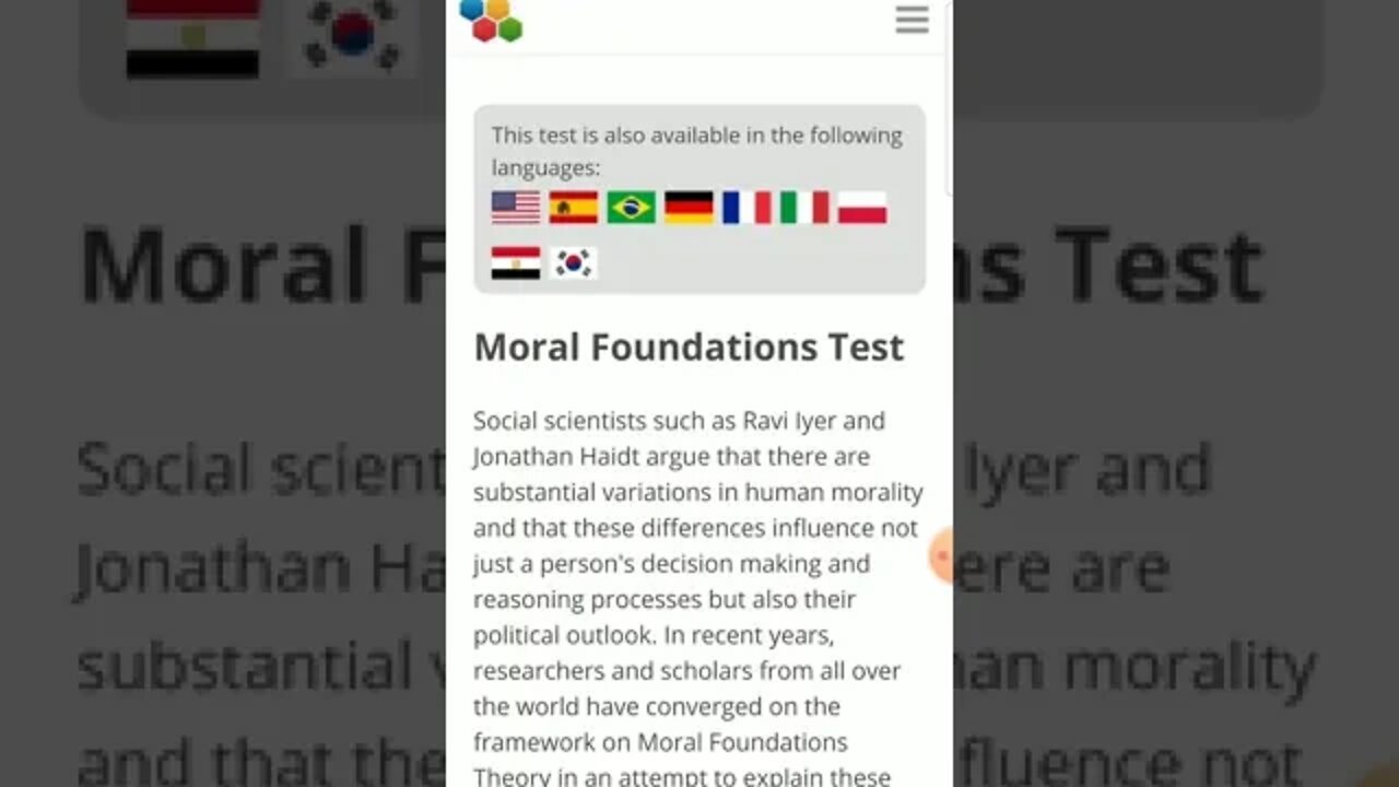 My Moral Foundations Test 2020