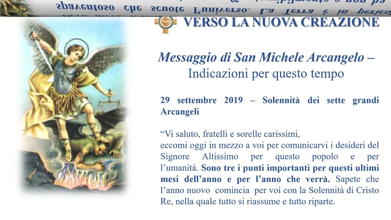 messaggio 29 09 2019 Indicazioni per questo tempo