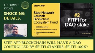 Step App Blockchain Will Have A DAO Controlled By $FITFI Stakers. $FITFI 100X?