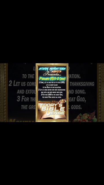 11.27.2022 | STORM MINISTRIES | Daily Bible Verse | PSALMS 95:1-3 (NIV) | #shorts