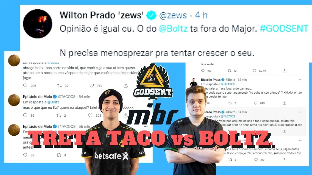 TRETA entre TACO vs BOLTz - top trend brasil #godsent #mibr #major