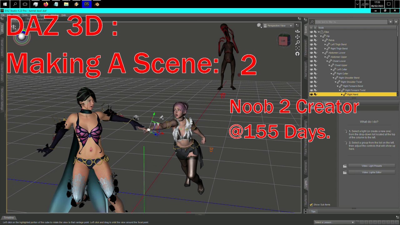 DAZ 3D : Making A Scene 2 ~ Tekken And DOA Elise ~ Space Monster.