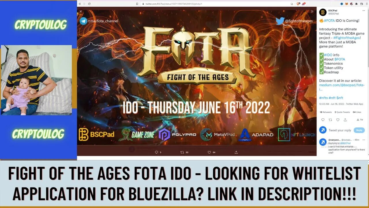 Fight Of The Ages FOTA IDO - Bscpad, Gamezone, Nftlaunch, Adapad, Metavpad? How To Whitelist?