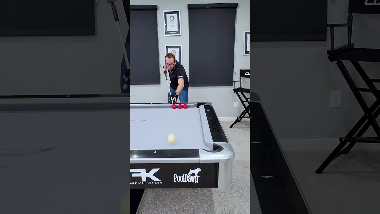 Epic Pool Trick Shot: Venom Trickshots three balls in one pocket #shorts