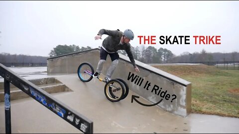 ** Turning BMX Parts into A SKATE TRIKE! ** (in the rain)
