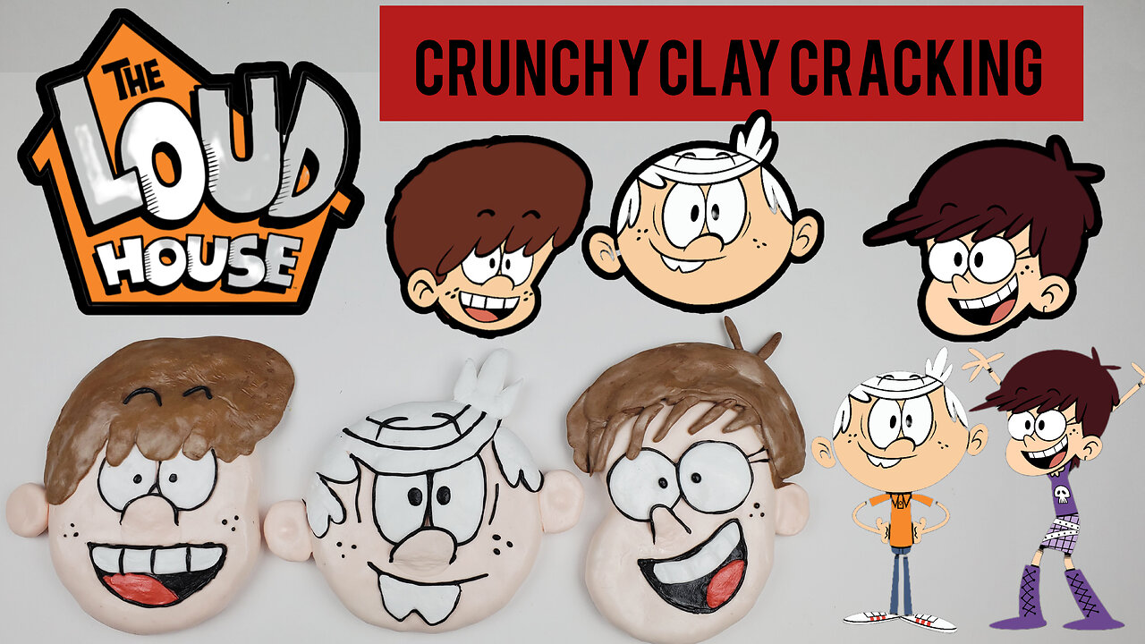 Satisfying Video ASMR The Loud House animated Crunchy Clay Cracking Relaxing $ Stress relief