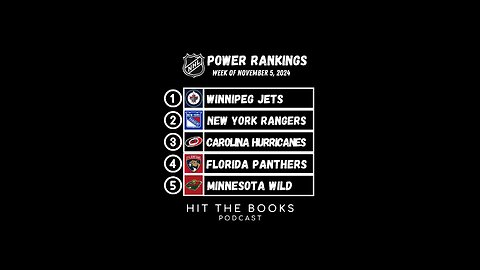 NHL Power Rankings for the week of 11/5/2024!