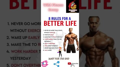 🔥8 rules for a better life🔥#shorts🔥#wildfitnessgroup🔥23 April 2022🔥