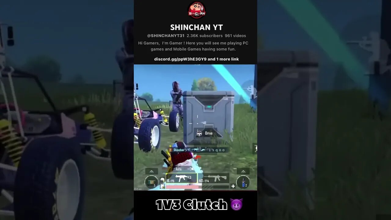 😈1V3 Clutch #bgmishorts #bgmivideos#pubgshorts#shinchanyt