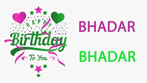 Happy Birthday to Bhadar - Hindi Birthday Wish From Birthday Bash