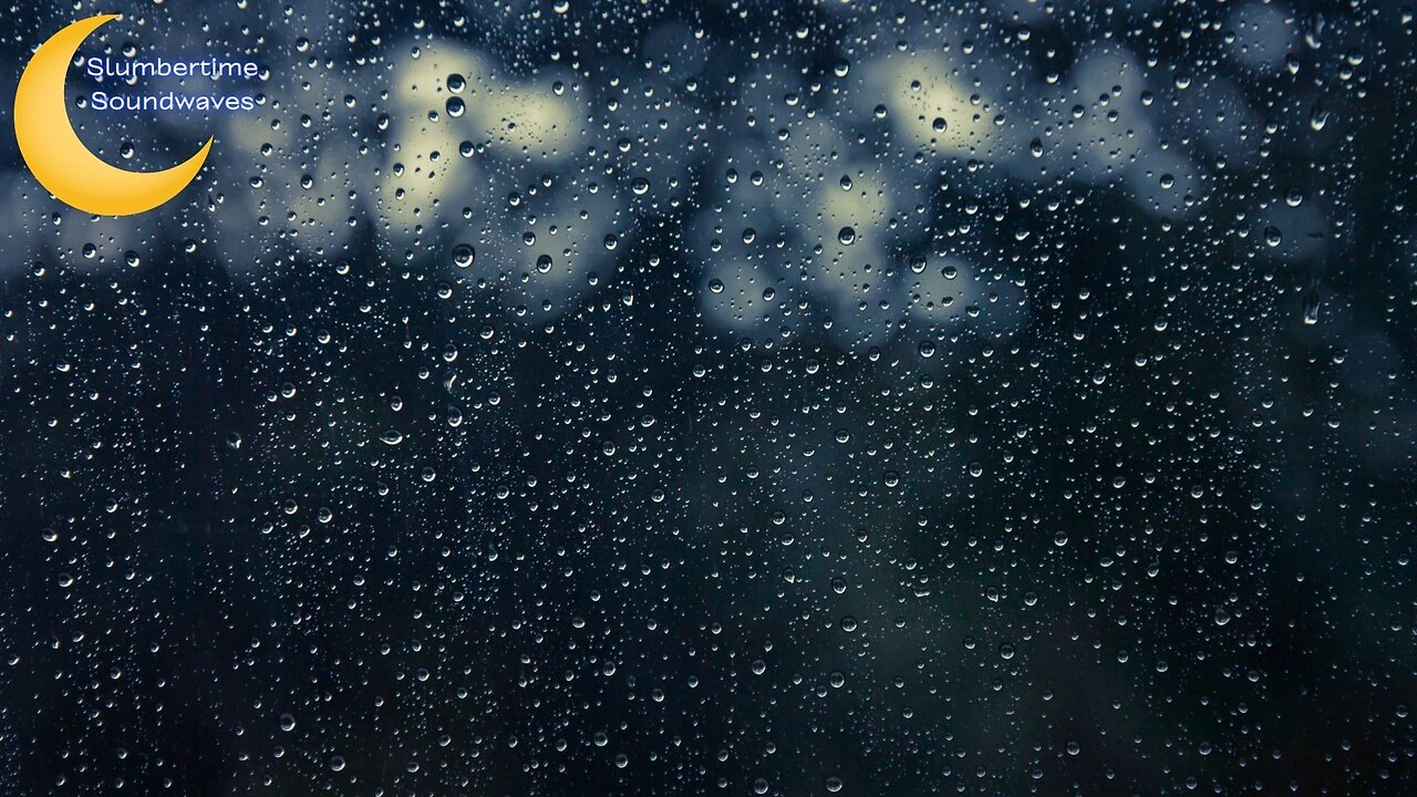 Rain Against A Window (No Thunder) - (Black Screen)