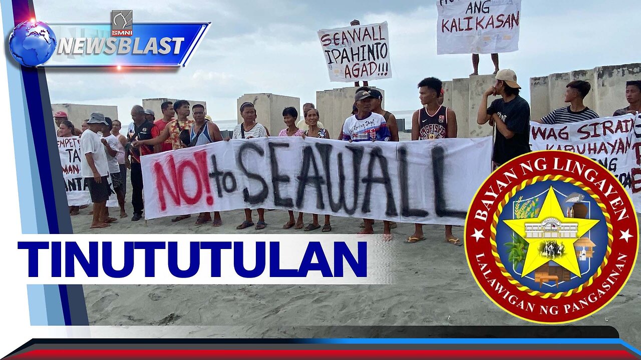 Pagpapatayo ng seawall sa Lingayen Gulf Baywalk, tinututulan ng ilang mangingisda at mga residente