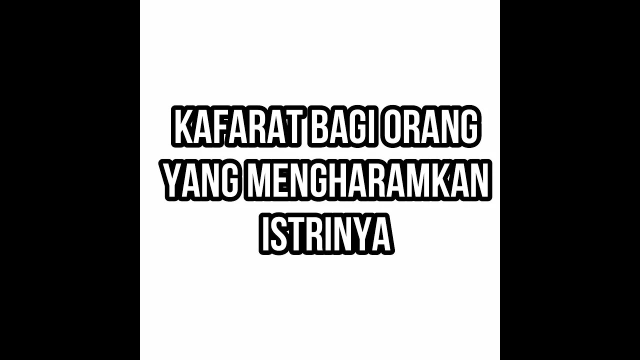 kafarat bagi orang yang mengharamkan istrinya