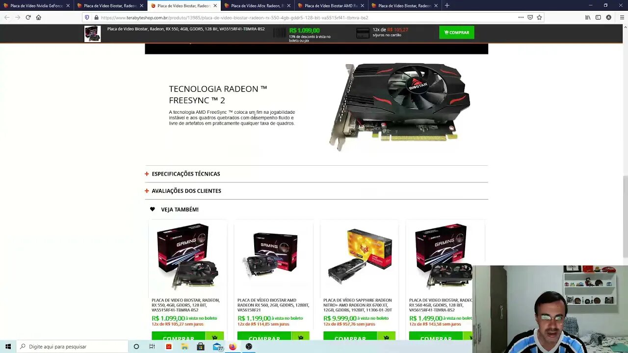 RX550 2GB, RX550 4GB, RX560 2GB ou RX560 4GB, qual a mais interessante.