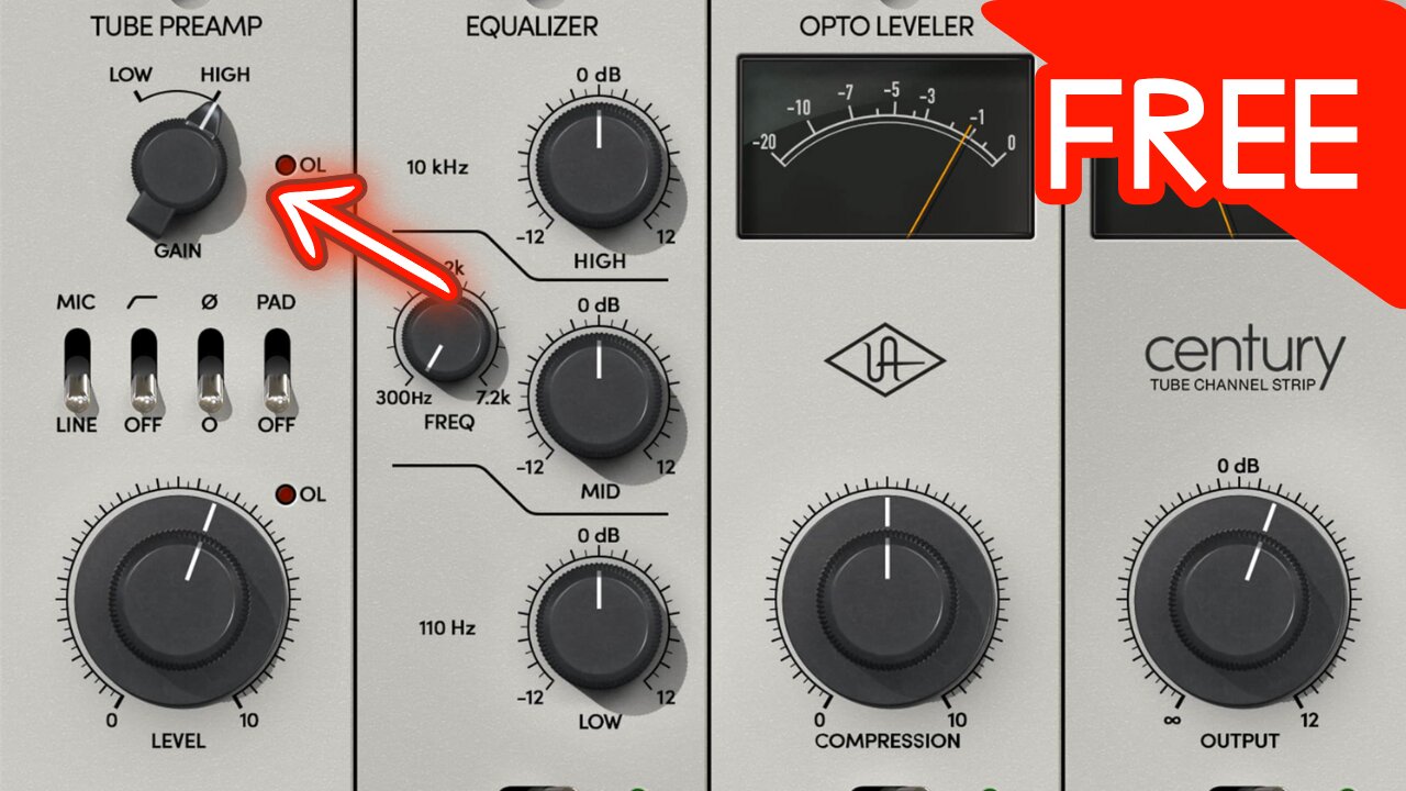 FREE UAD PLUGIN Century Tube Channel Strip VST AU AAX Tube Preamp, EQ, & Compression - Limited Time