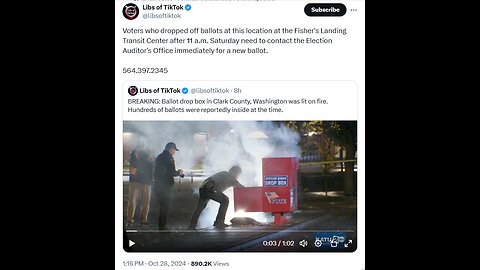 BREAKING Ballot drop box in Clark County, Washington was lit on fire. Hundreds of ballots were repor