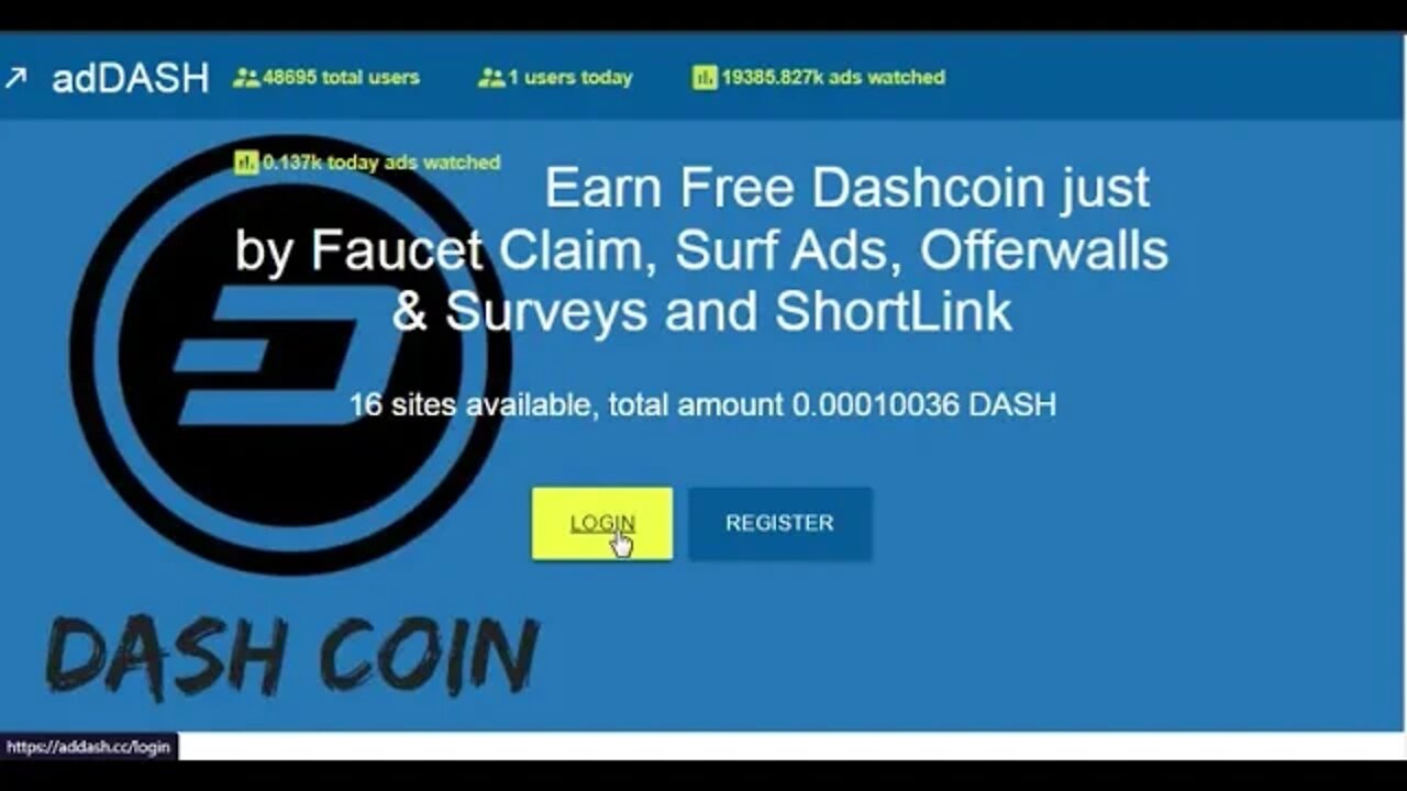 Ganhe Dash Coin Grátis apenas por visualizar anuncios