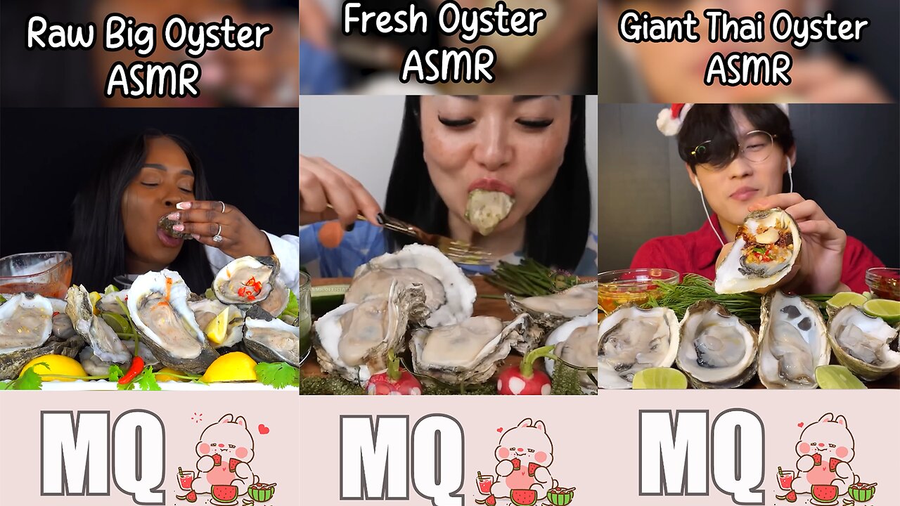 Delicious Fresh Giant Raw Oysters😋🦪🤤 *MukbangASMR*