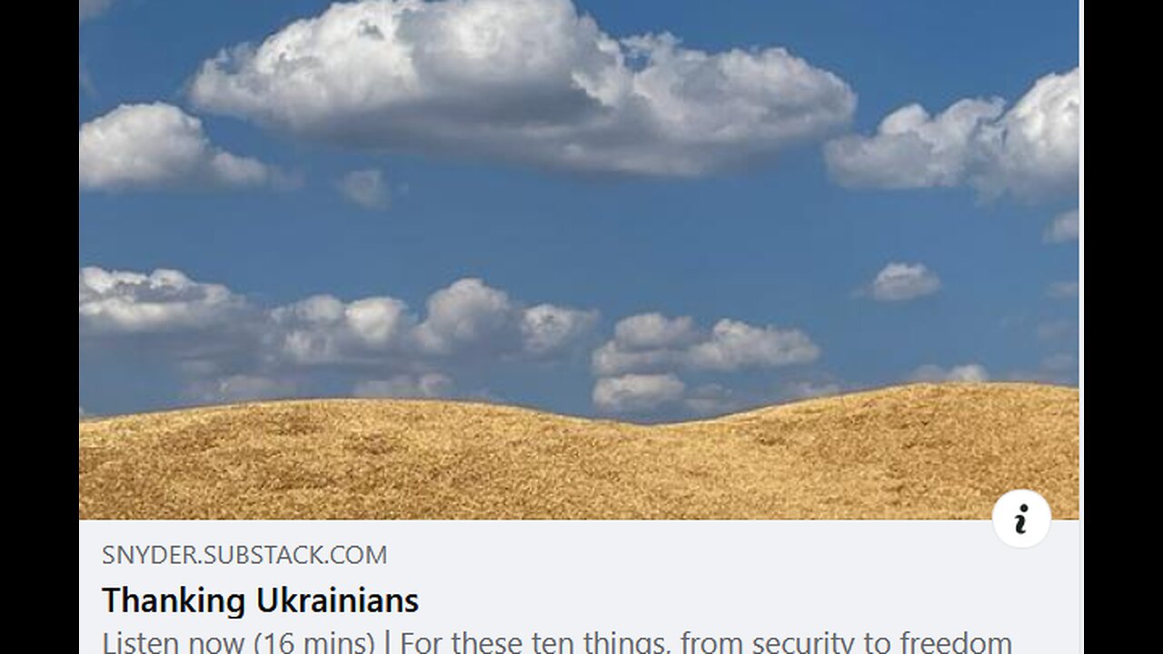 Thanking Ukrainians - by Timothy Snyder