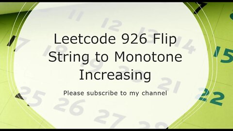 Leetcode 926 Flip String to Monotone Increasing