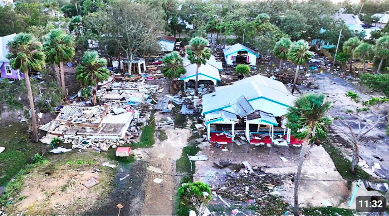 Hurricane Helene Historic Storm Surge Devastates Cedar Key, Florida