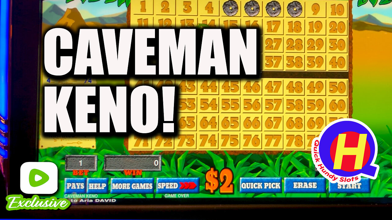 Rumble Exclusive! Caveman KENO! QHS Free Play May: Day 12