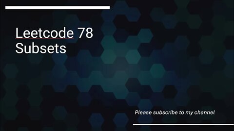 Leetcode 78 Subsets