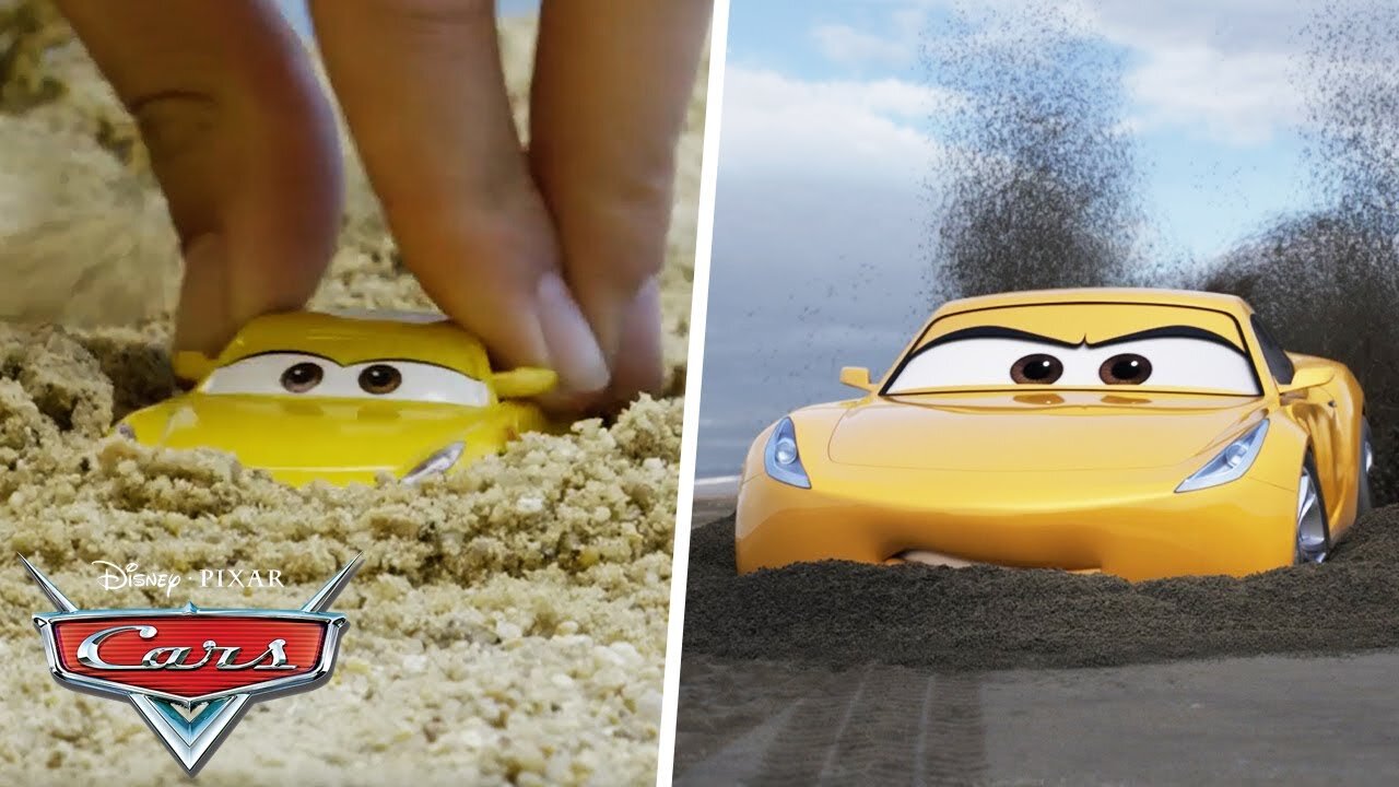 Fireball Beach Scene - SIDE BY SIDE VIDEO - Pixar Cars