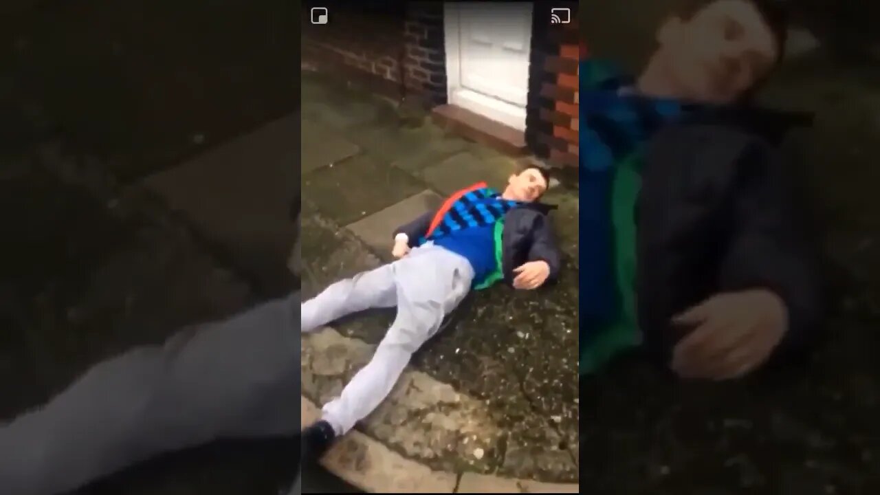 Lad Fakes A Fall And Won't Get Back Up