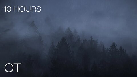 Stormy Spooky Night on the Mountain | Soothing Rain & Thunder for Relaxing | Study | Sleep |10 HOURS