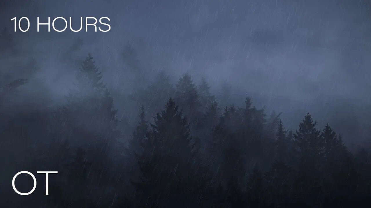 Stormy Spooky Night on the Mountain | Soothing Rain & Thunder for Relaxing | Study | Sleep |10 HOURS