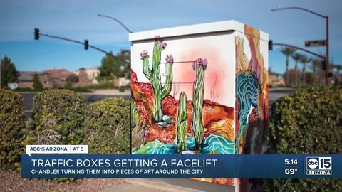 Traffic boxes in Chandler get facelifts from local artists