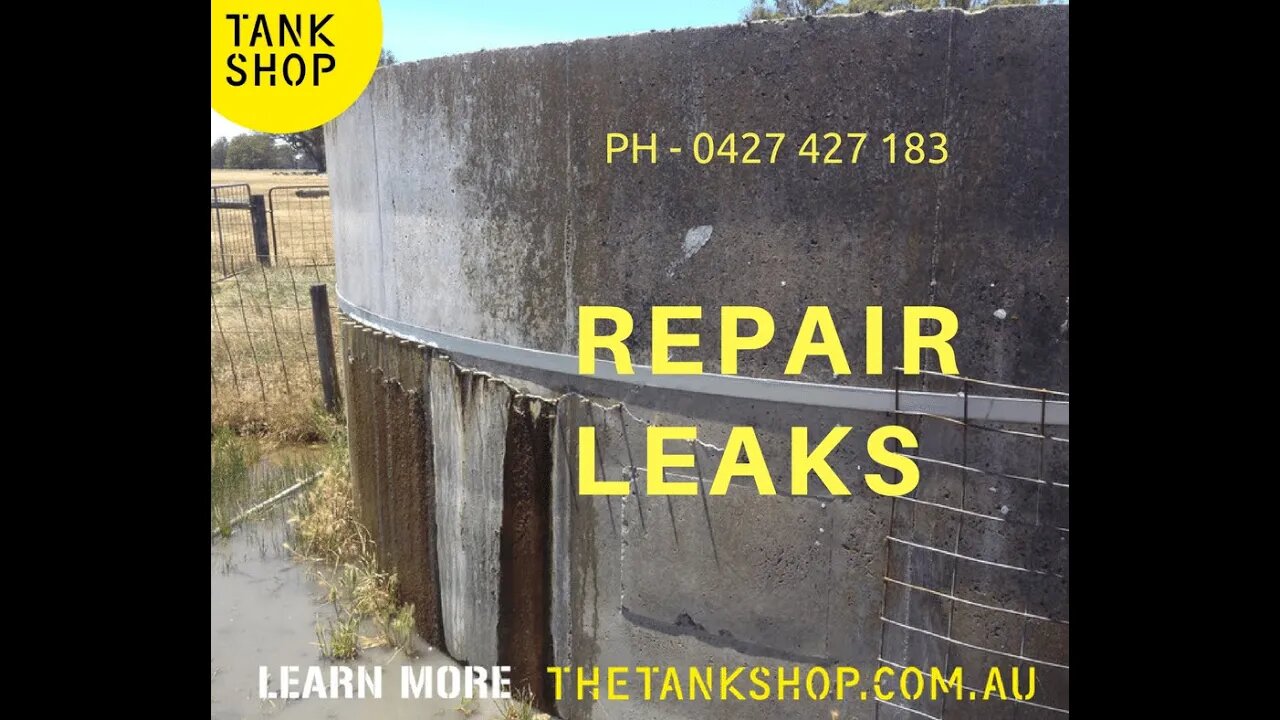 Leaking concrete water tank repair process - this video shows how to repair leaking tanks.