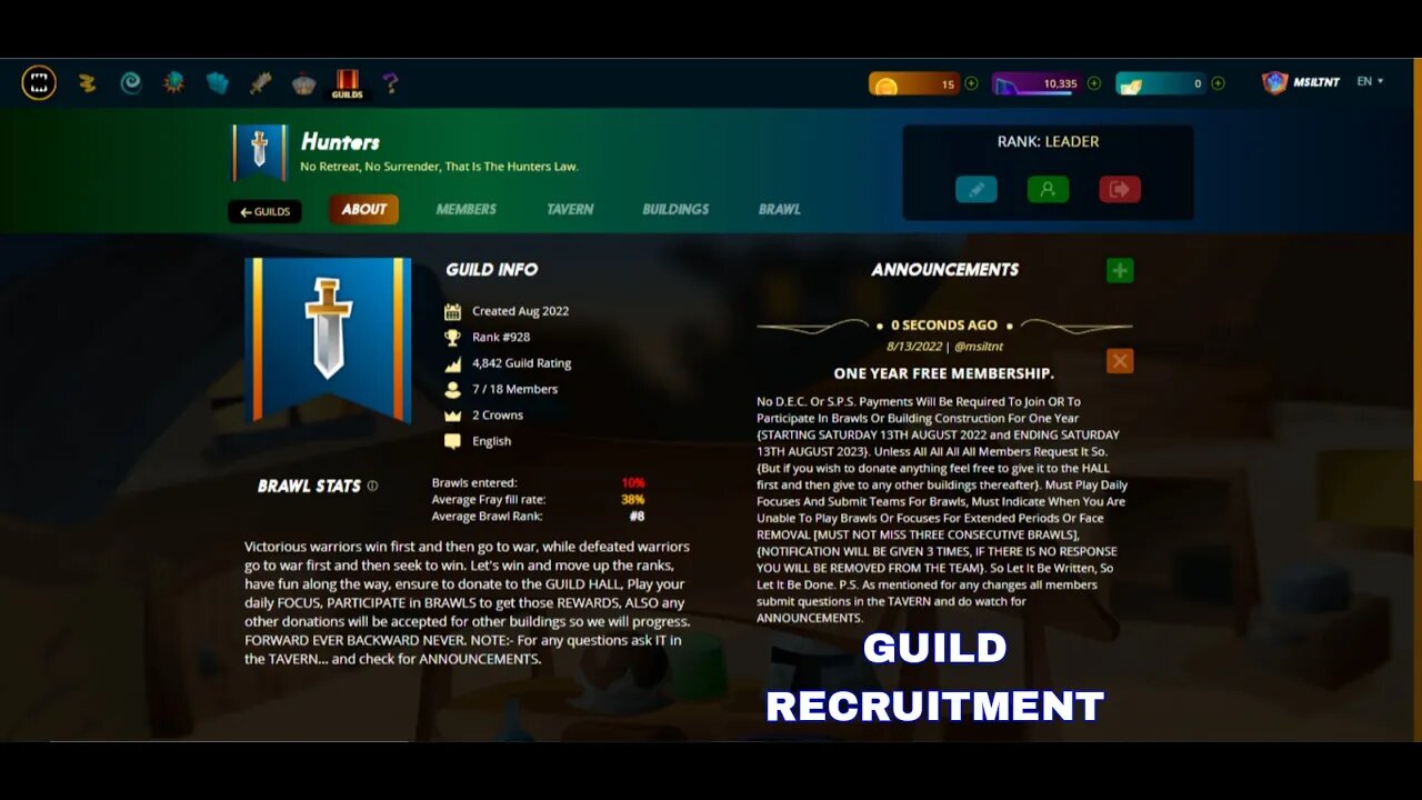 Guild Recruitment Splinterlands.