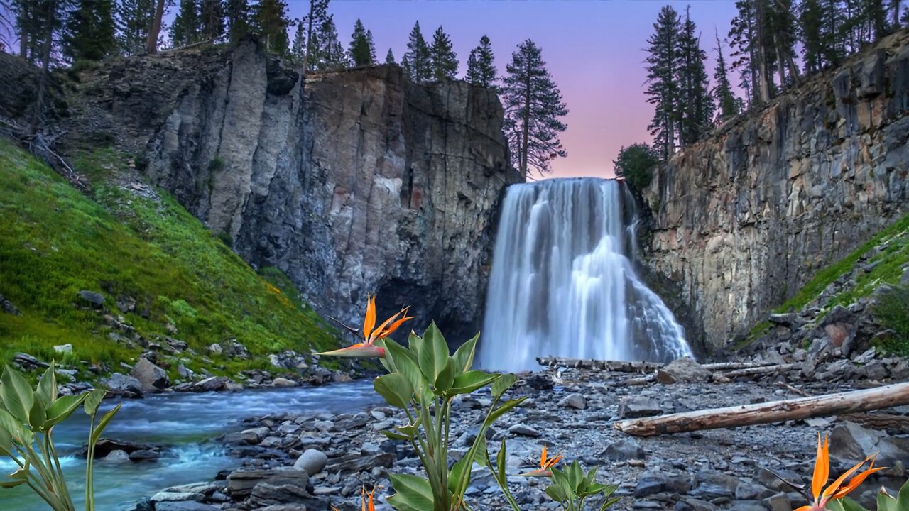 Mountain stream and waterfall for sleep. Relax. Relieve stress and relax.