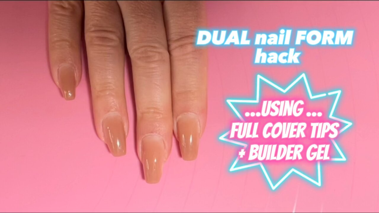 Dual Nail Form Hack | Full Cover Tips + Builder Gel || Cats Claws XO