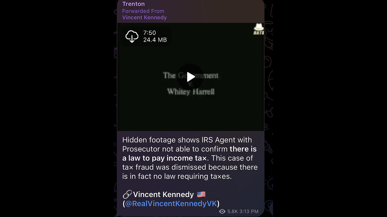 Hidden footage shows lRS Agent with Prosecutor not able to confirm there is a law to pay income ta×