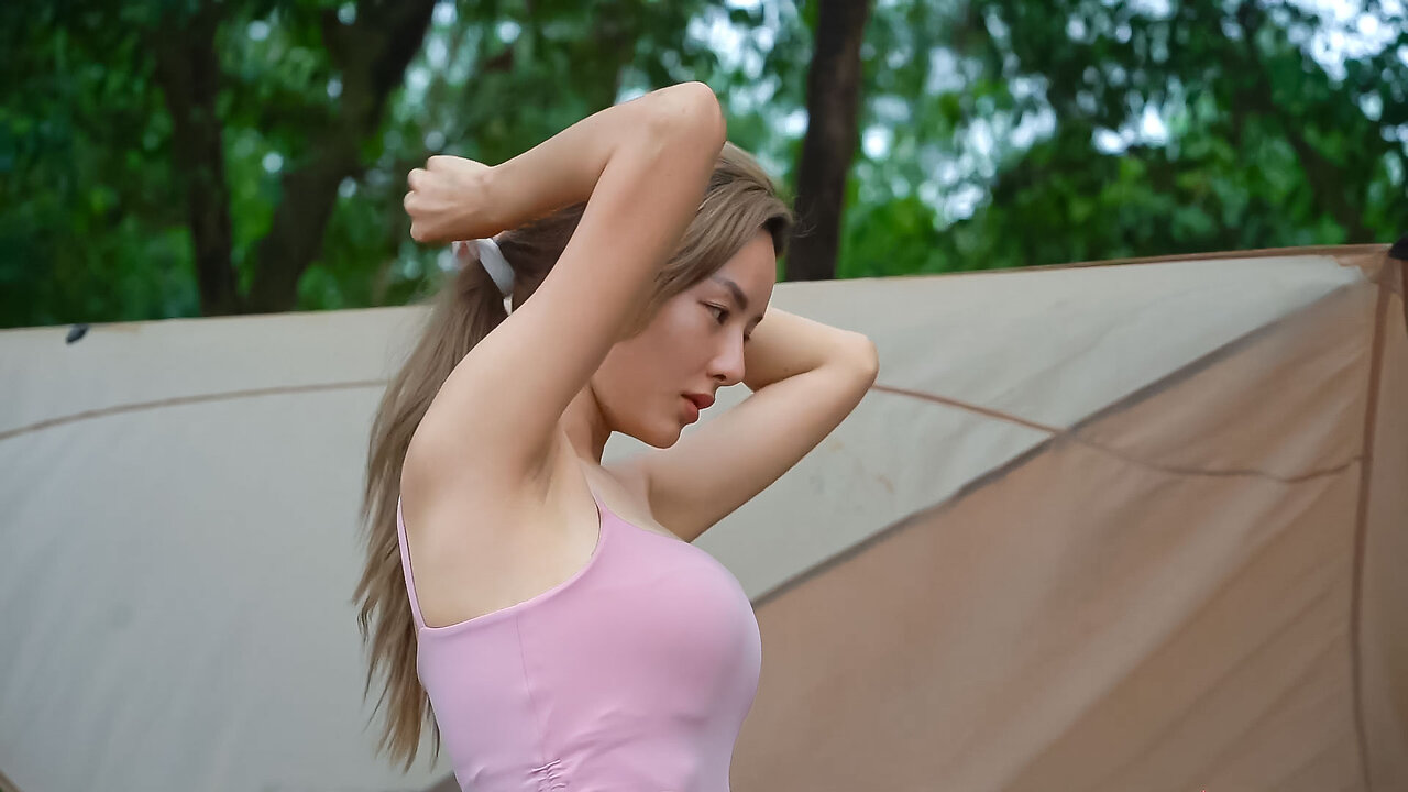 BEAUTIFUL, SEXY GIRL FIRST TIME SOLO CAMPING IN JUNGLE