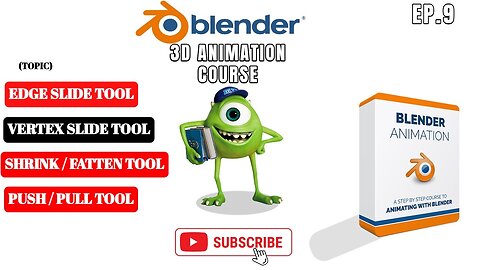 Blender 3.5 Tutorial - 3D Animation - EP 9 - Edge/Vertex Slide-Push/Pull Tool (KUKRI) In Hindi/Urdu