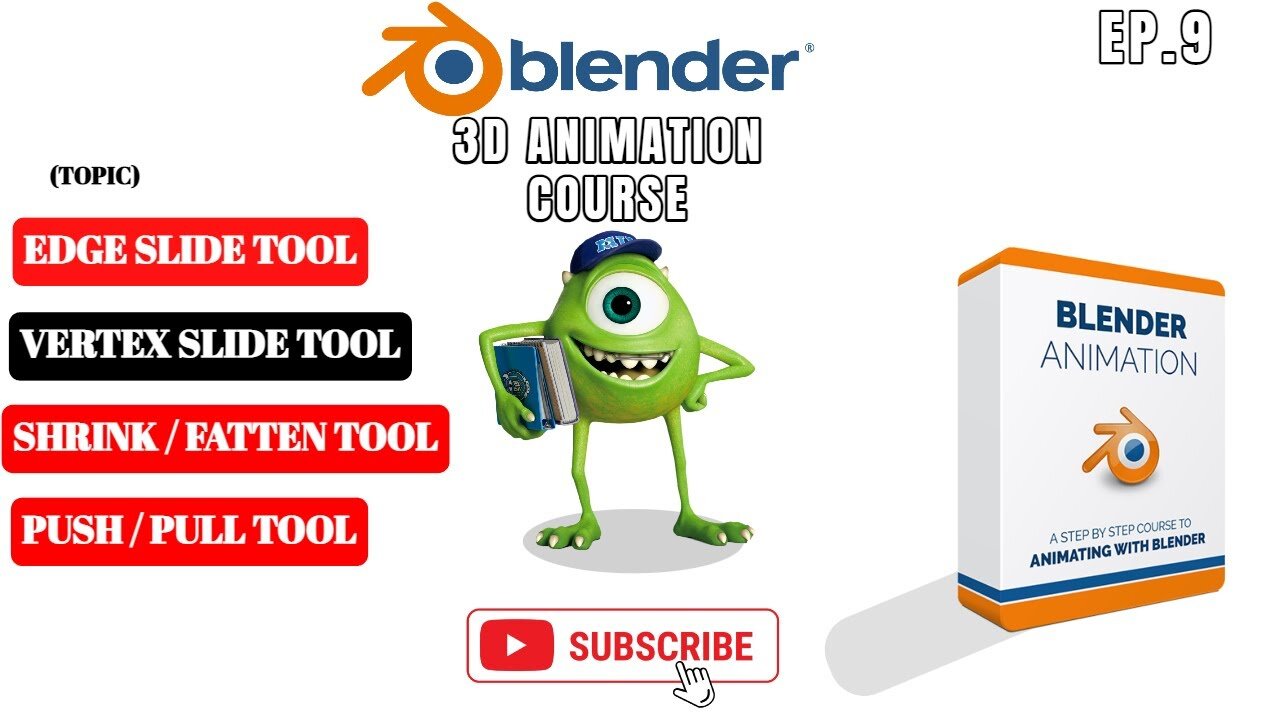 Blender 3.5 Tutorial - 3D Animation - EP 9 - Edge/Vertex Slide-Push/Pull Tool (KUKRI) In Hindi/Urdu