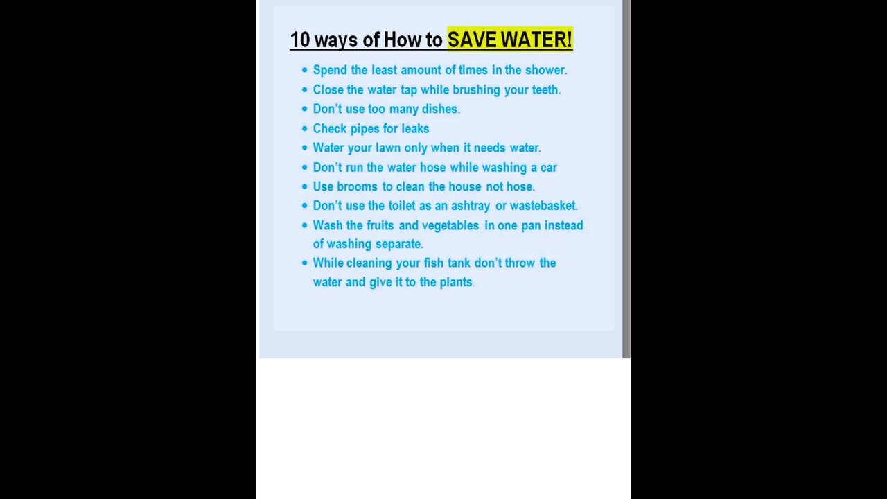 10 way to save water 💧