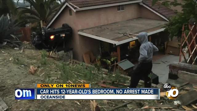 Car hits 12-year-old's bedroom, no arrest made