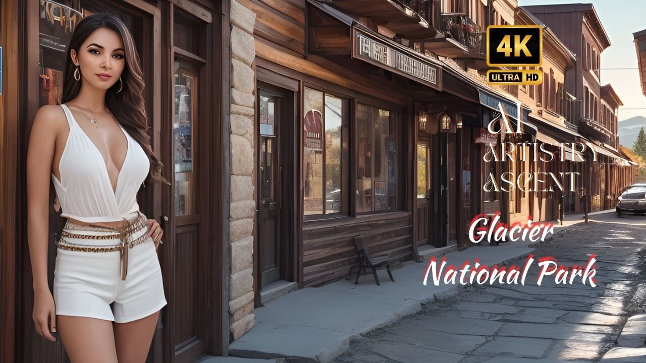 [4K] AI Artistry Lookbook l Video- Ai Lookbook Girl l Glacier National Park #ai #aiartstyascent