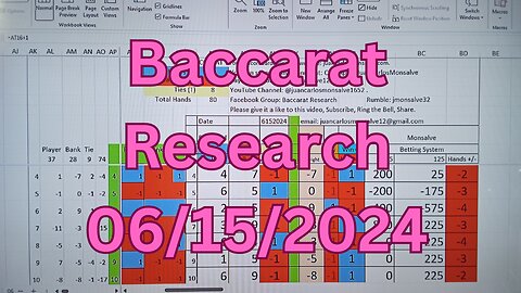 Baccarat Play 06152024: 1 Strategy, 1 Bankroll Management. Baccarat Research.