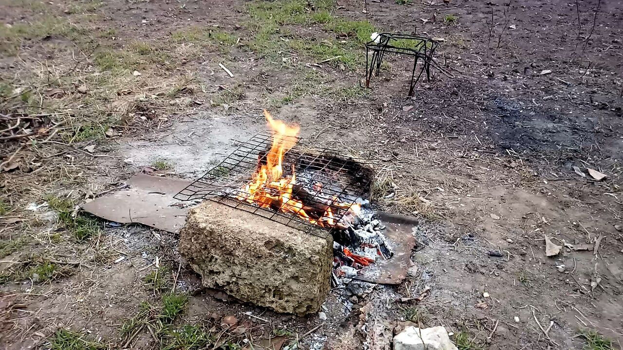 Taste of live food on a fire